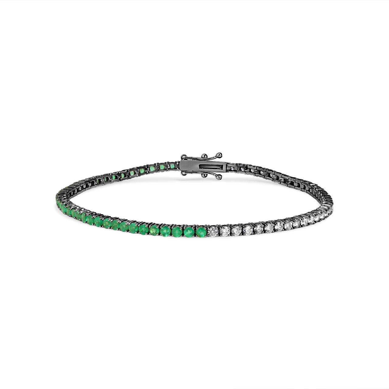 Emerald & Diamond Tennis Bracelet