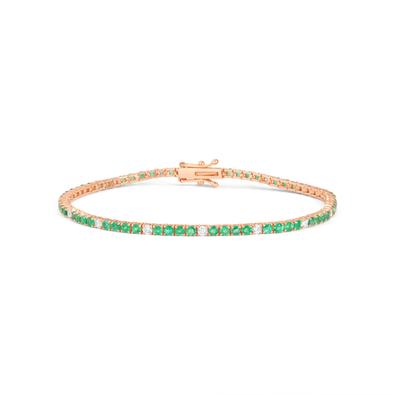 Emerald & Diamond Tennis Bracelet