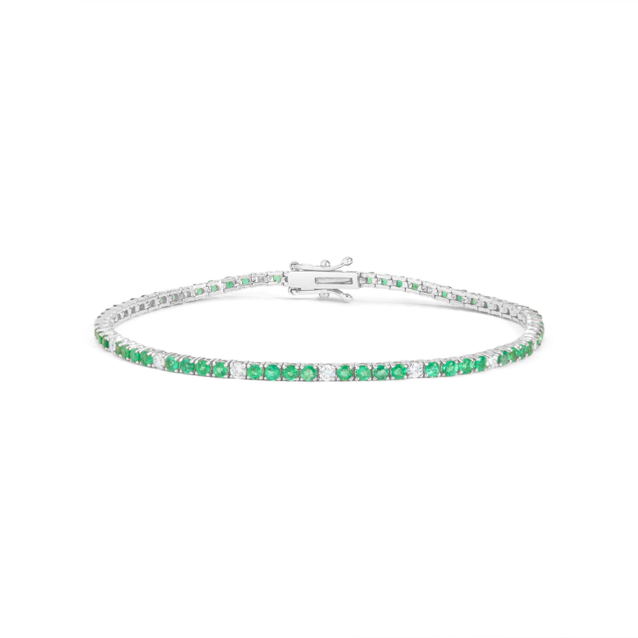 Emerald & Diamond Tennis Bracelet