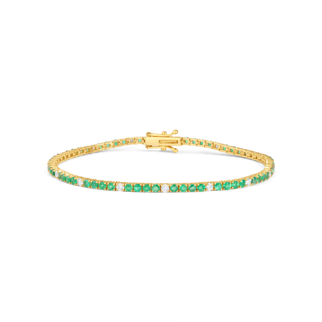 Emerald & Diamond Tennis Bracelet