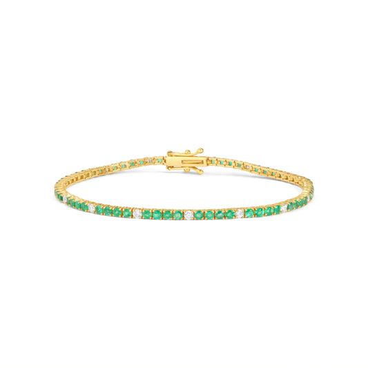Emerald & Diamond Tennis Bracelet