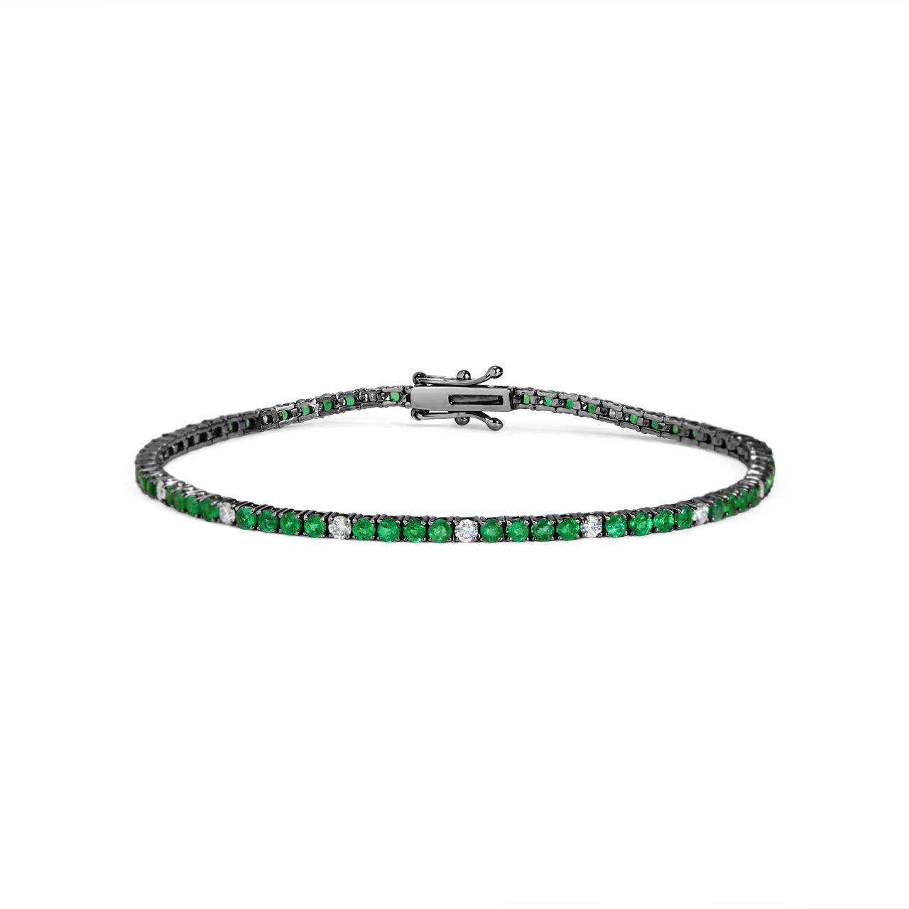 Emerald & Diamond Tennis Bracelet