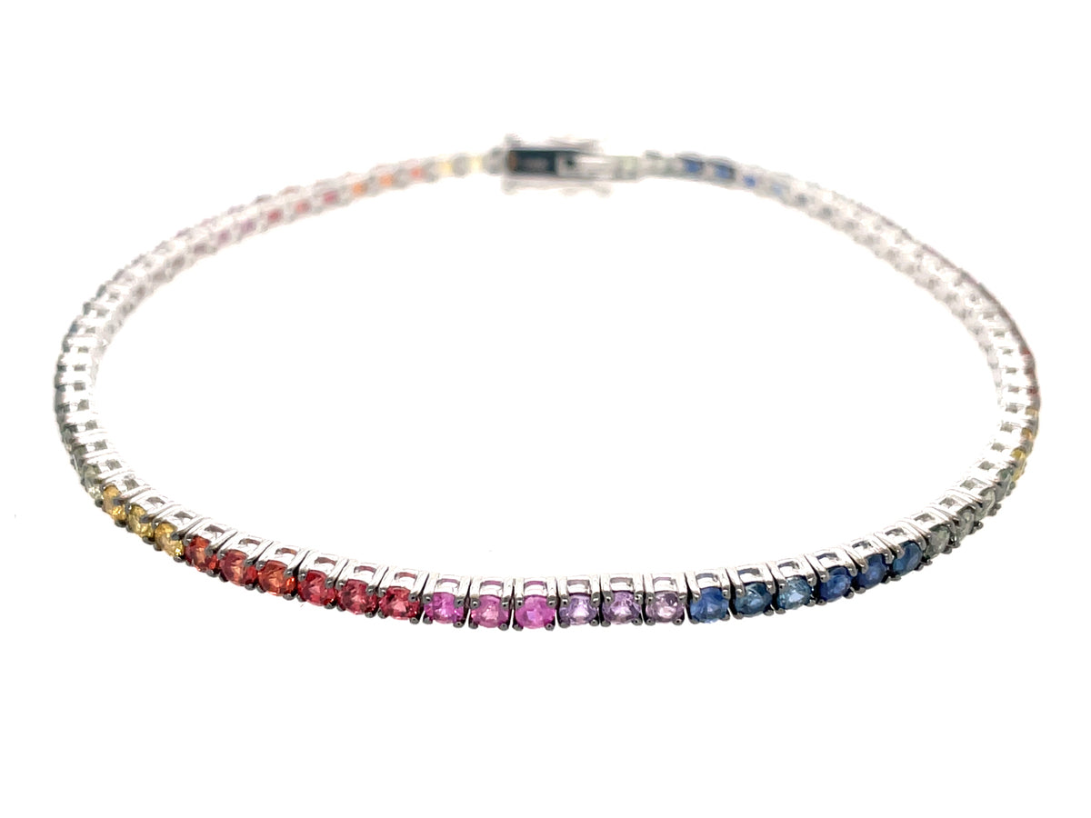 RAINBOW SAPPHIRE BRACELET, 7.25"