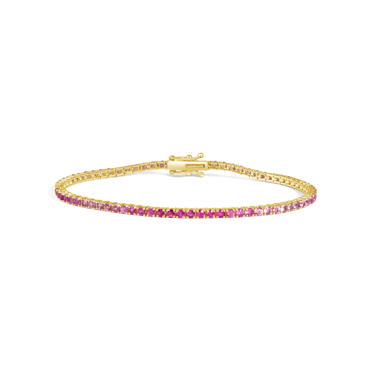 Pink Sapphire Ombre Tennis Bracelet
