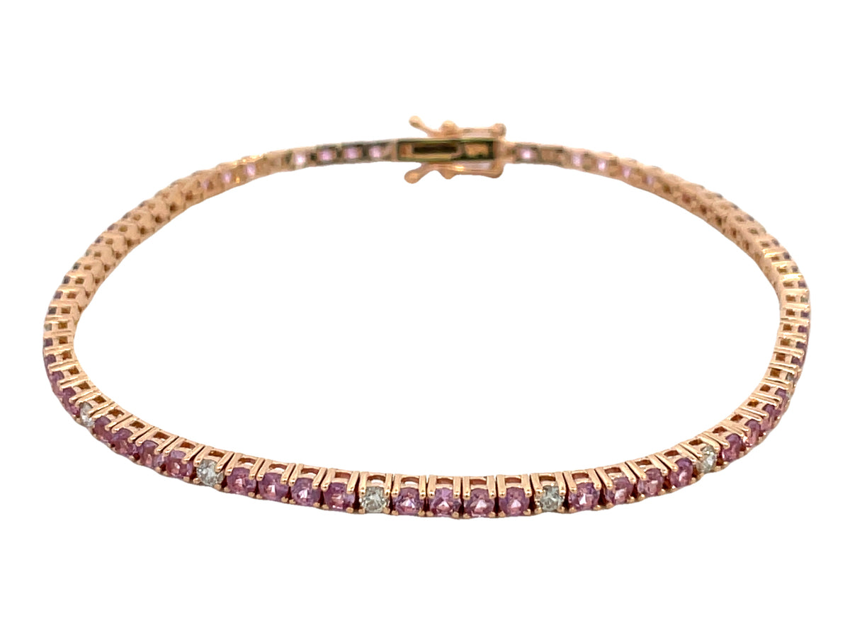 PINK SAPPHIRE & DIAMOND TENNIS BRACELET