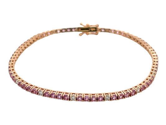 PINK SAPPHIRE & DIAMOND TENNIS BRACELET