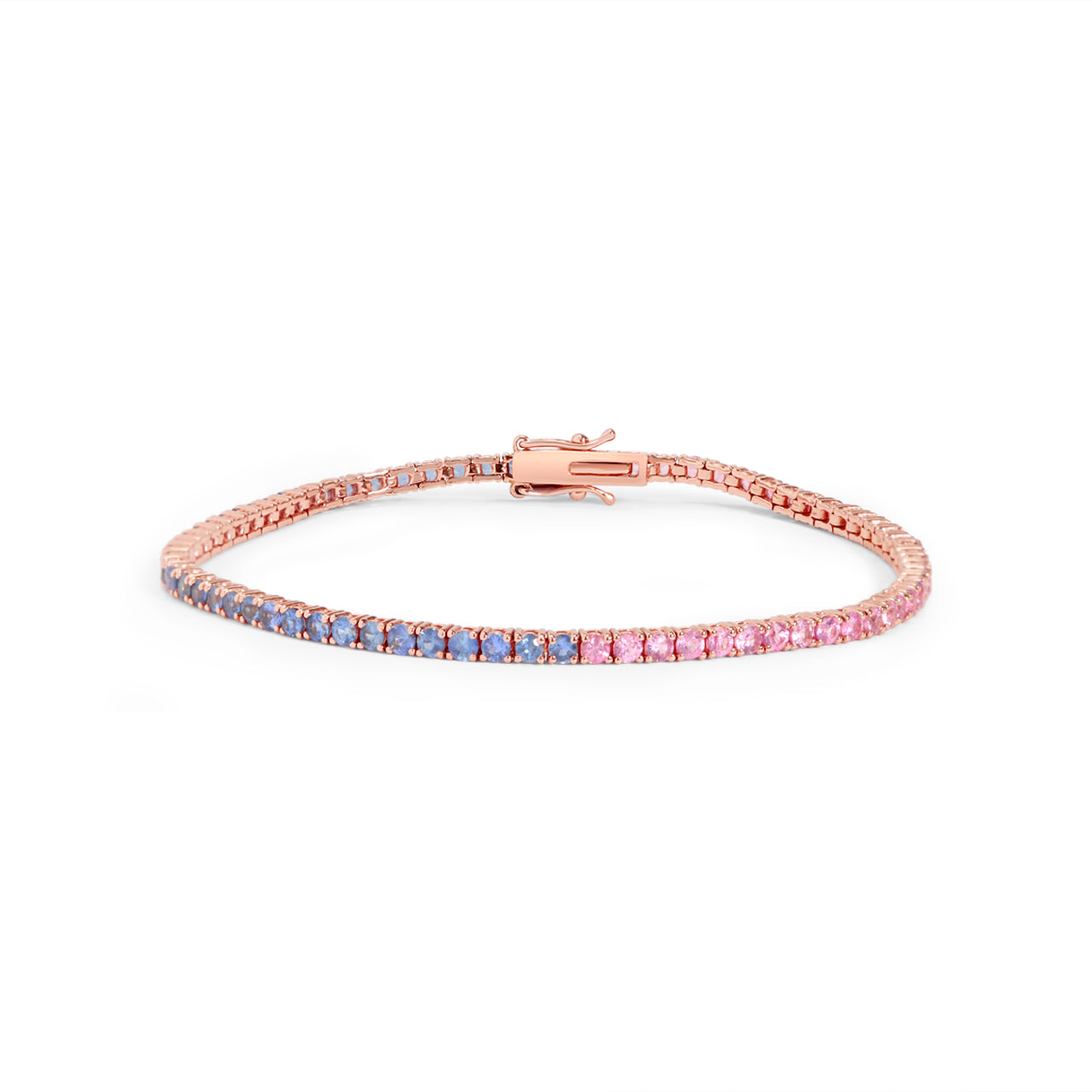 Blue & Pink Sapphire Tennis Bracelet
