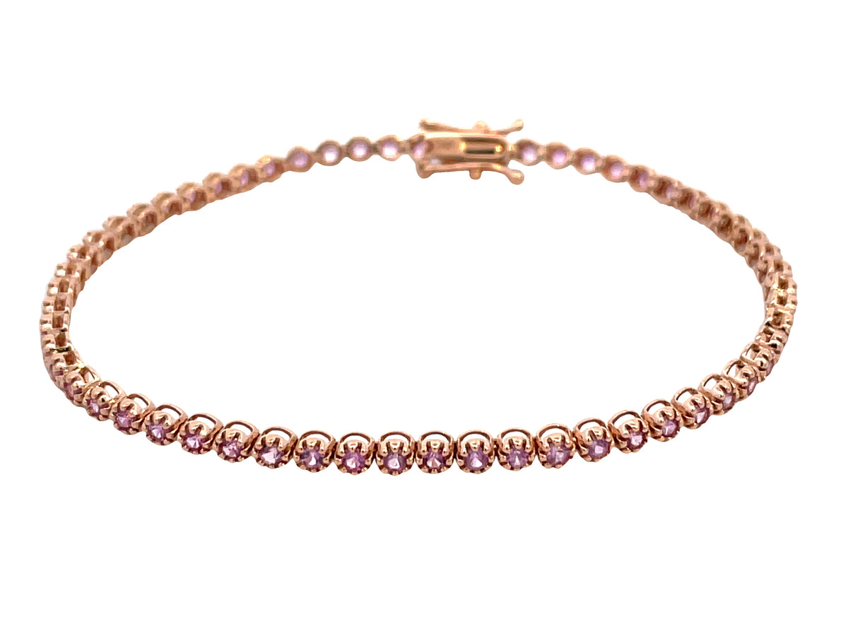 PINK SAPPHIRE 8 PRONG TENNIS BRACELET