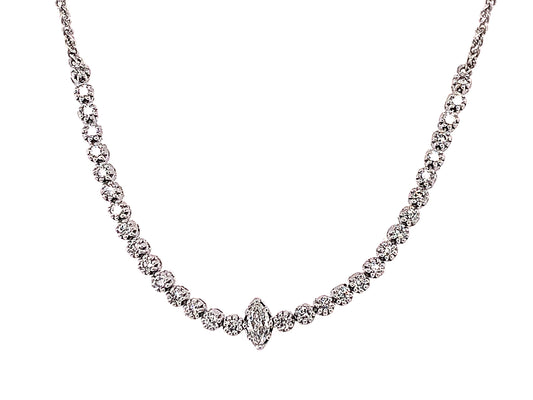 DIAMOND MARQUISE POINT BRACELET, 10" BOLO, 14KW (N)