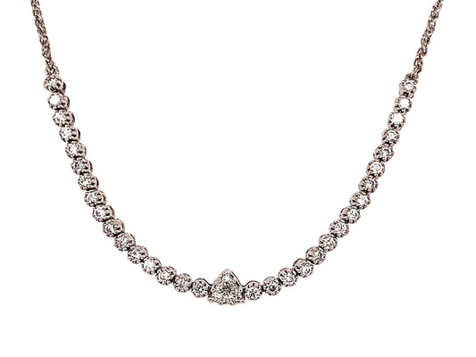 DIAMOND TRIANGLE POINT BRACELET, 10" BOLO, 14KW (N)