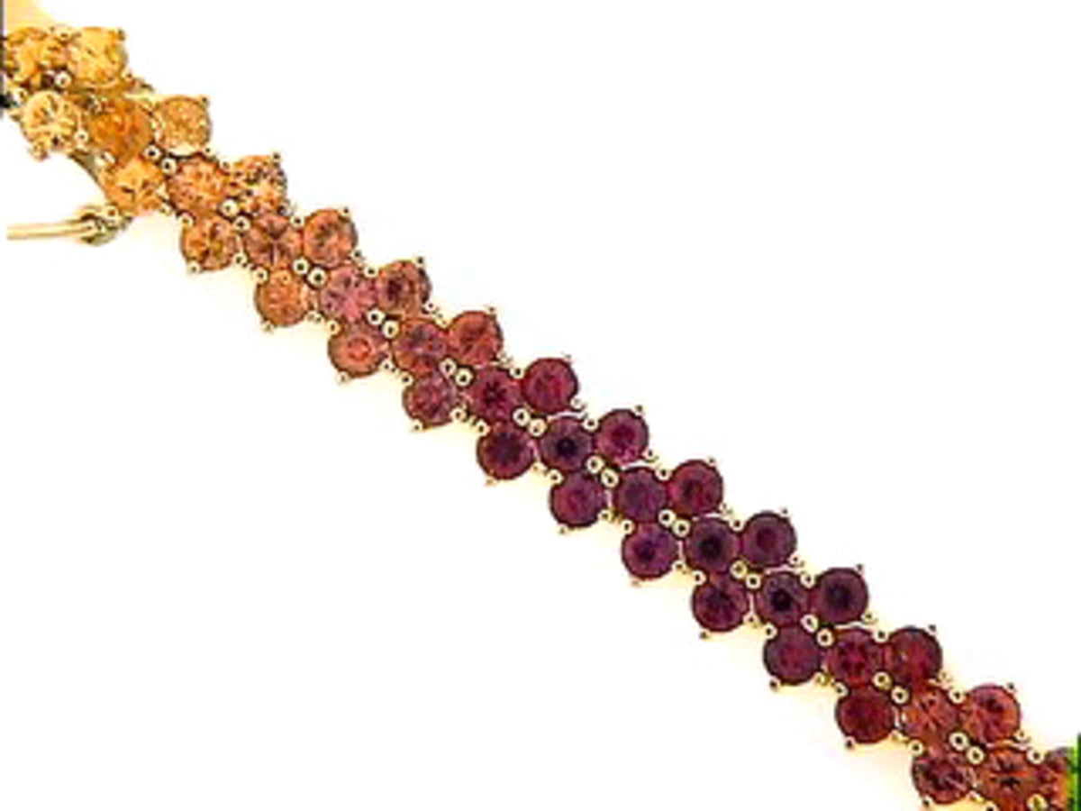 ORANGE SAPPHIRE BRACELET, 18KY (H/U)