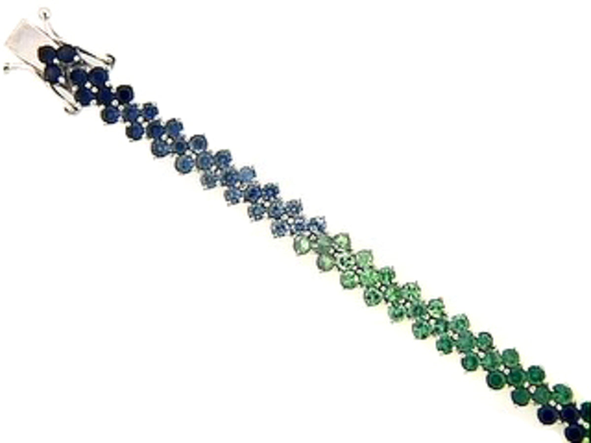 TSAVORITE & SAPPHIRE BRACELET, 18KW (E)