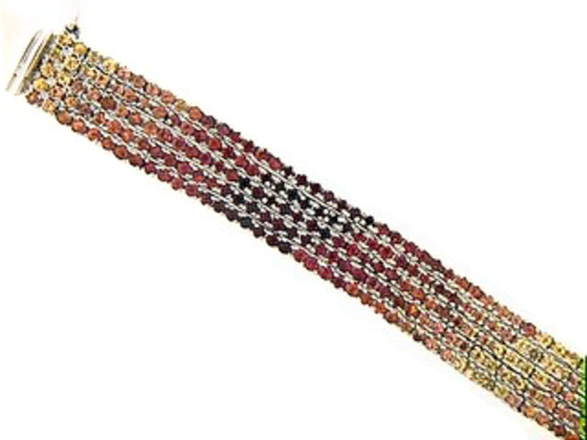 ORANGE SAPPHIRE BRACELET, 18KW (H/U)