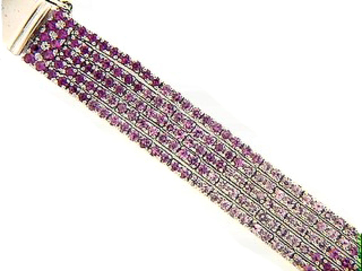 PINK SAPPHIRE BRACELET, 18KW (H)