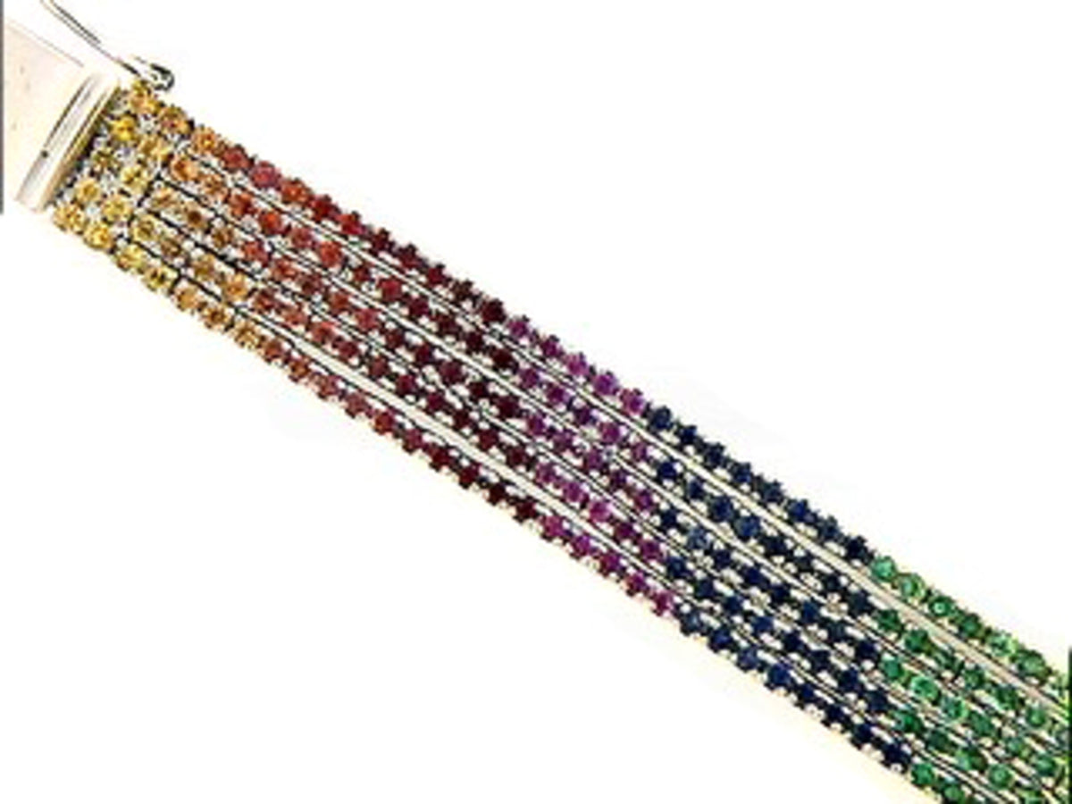 RAINBOW SAPPHIRE & TSAVORITE BRACELET