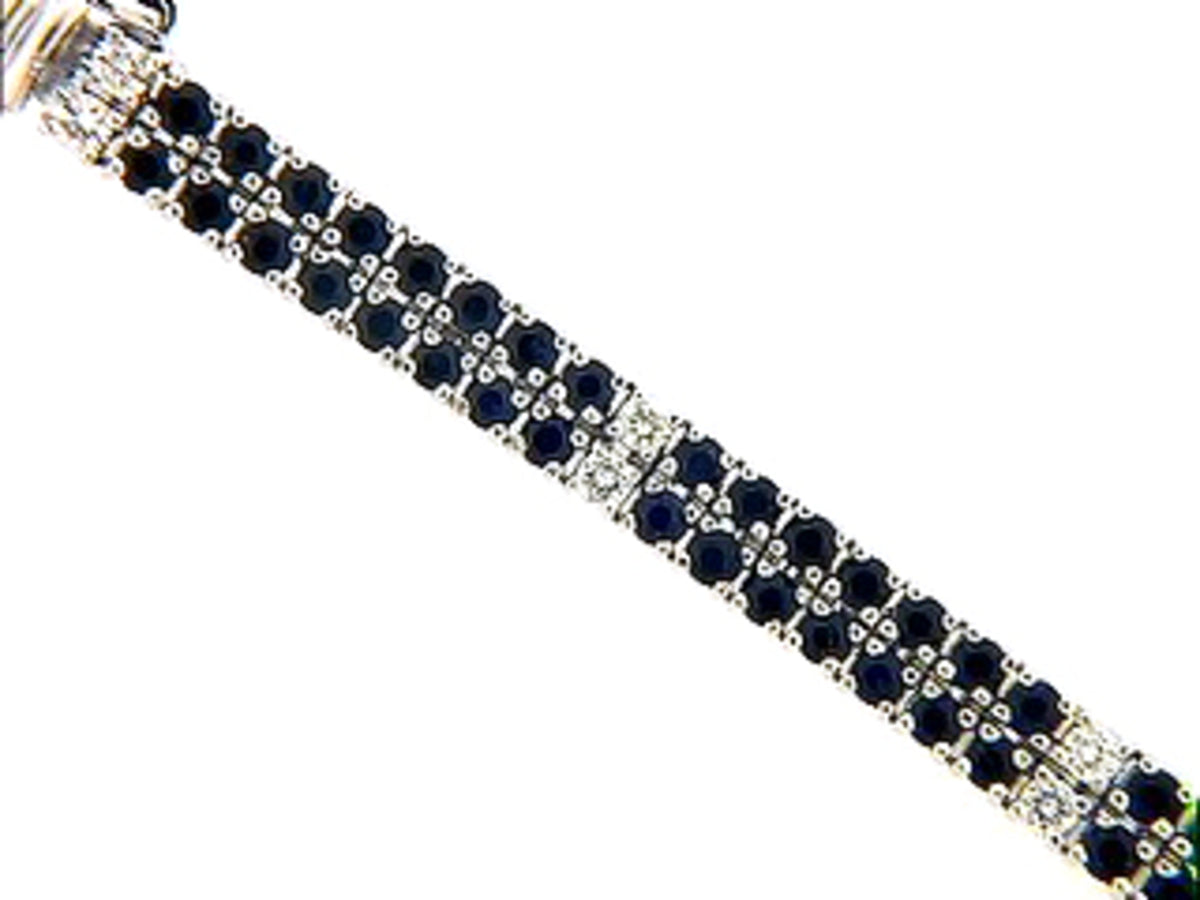SAPPHIRE & DIAMOND BRACELET, 18KW (H), C=4.95