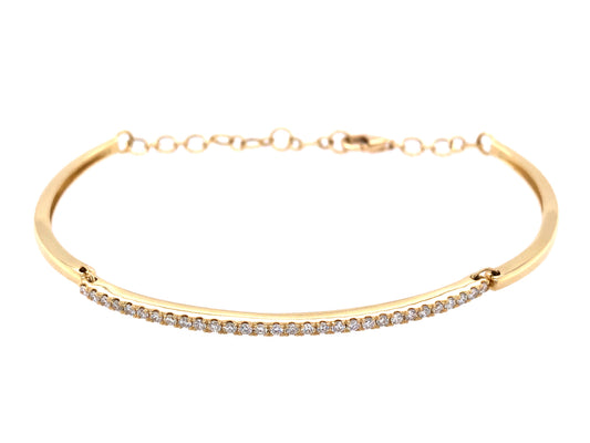 DIAMOND CURVED BAR BANGLE BRACELET
