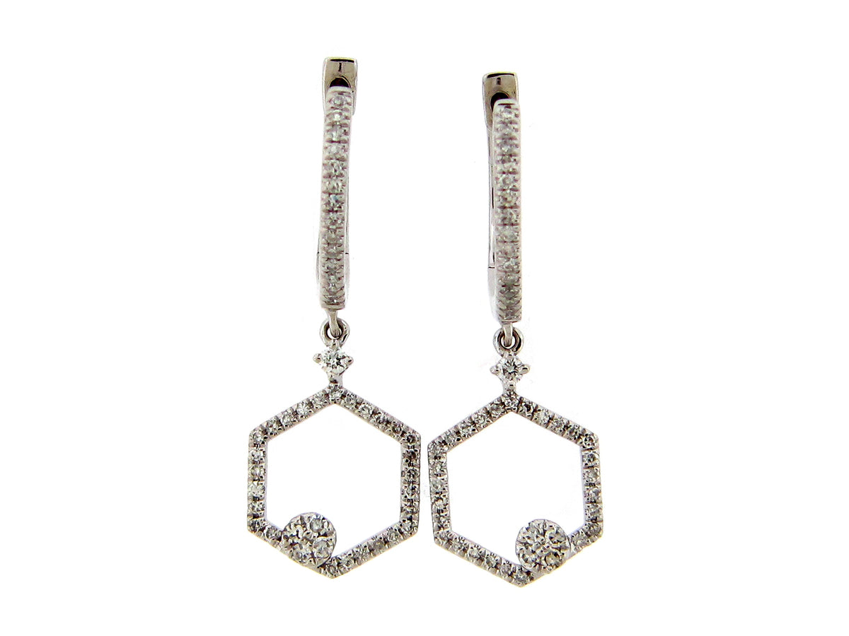 DIAMOND HONEYCOMB DANGLE EARRING