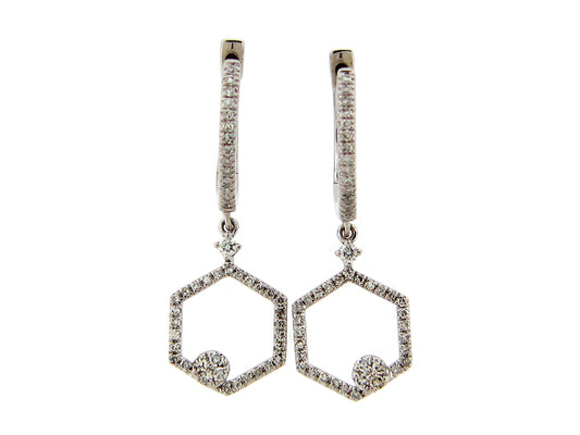 DIAMOND HONEYCOMB DANGLE EARRING