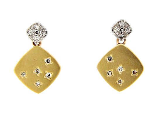 DIAMOND FLUSH SET CUSHION EARRING