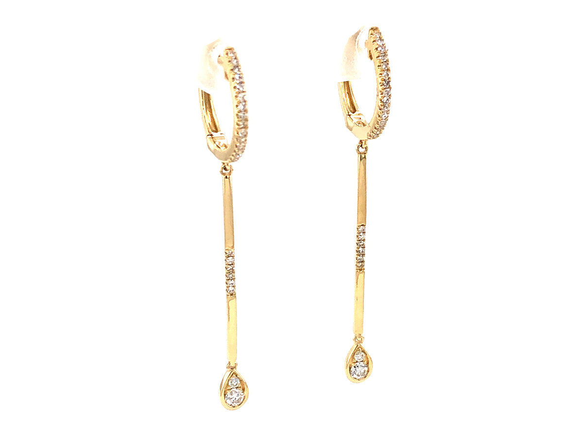 DIAMOND BAR DROP EARRING