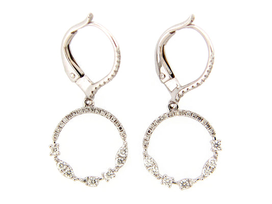 DIAMOND CIRCLE DANGLE EARRING