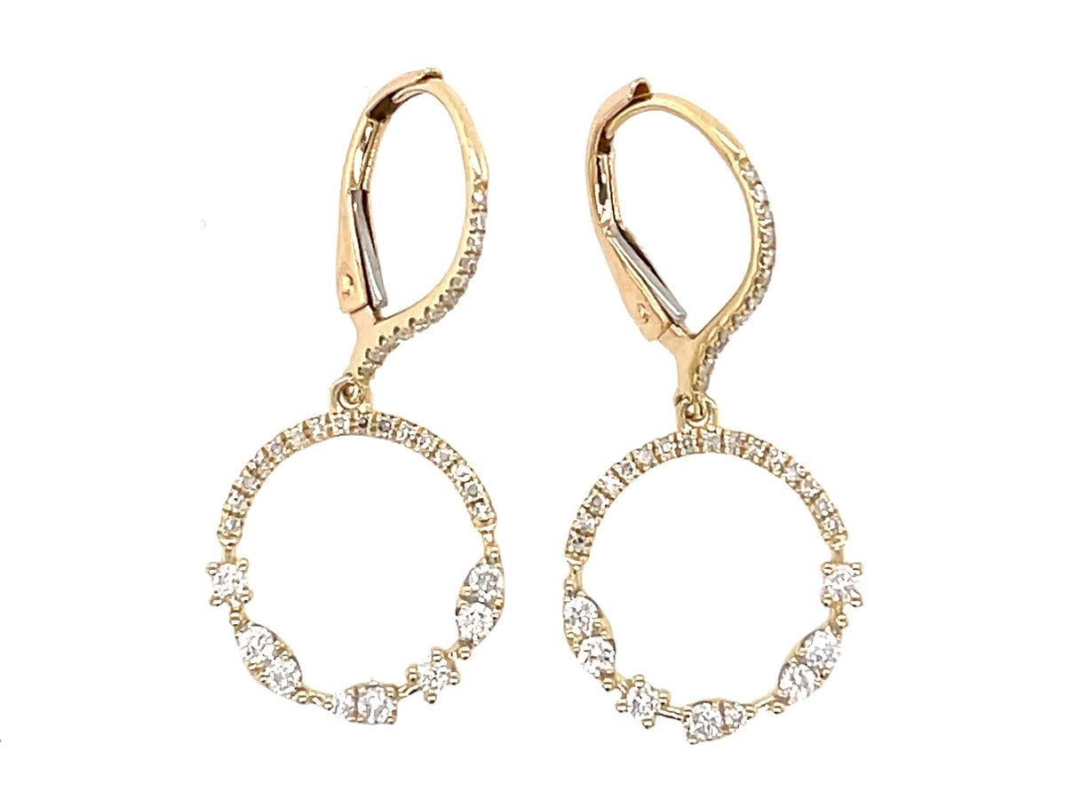 DIAMOND CIRCLE DANGLE EARRING