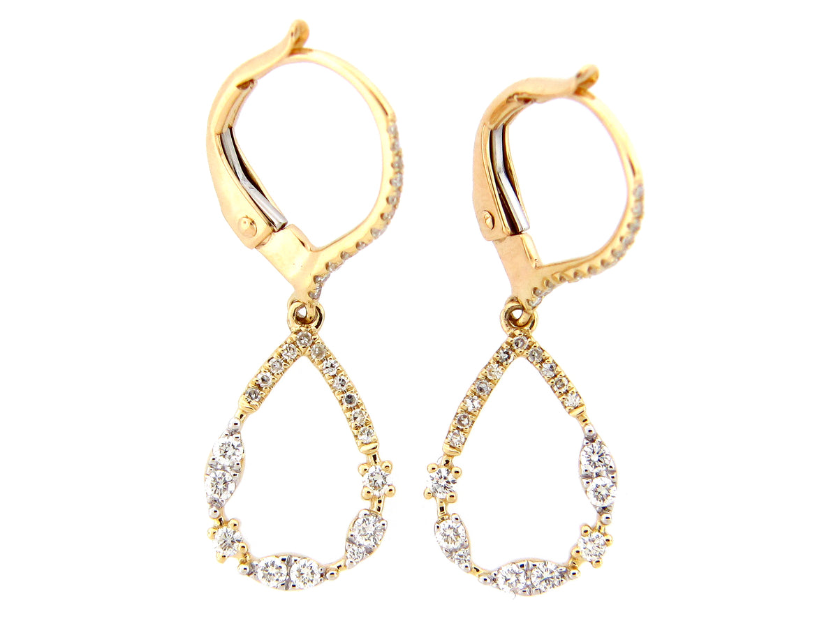DIAMOND PEAR DANGLE EARRING