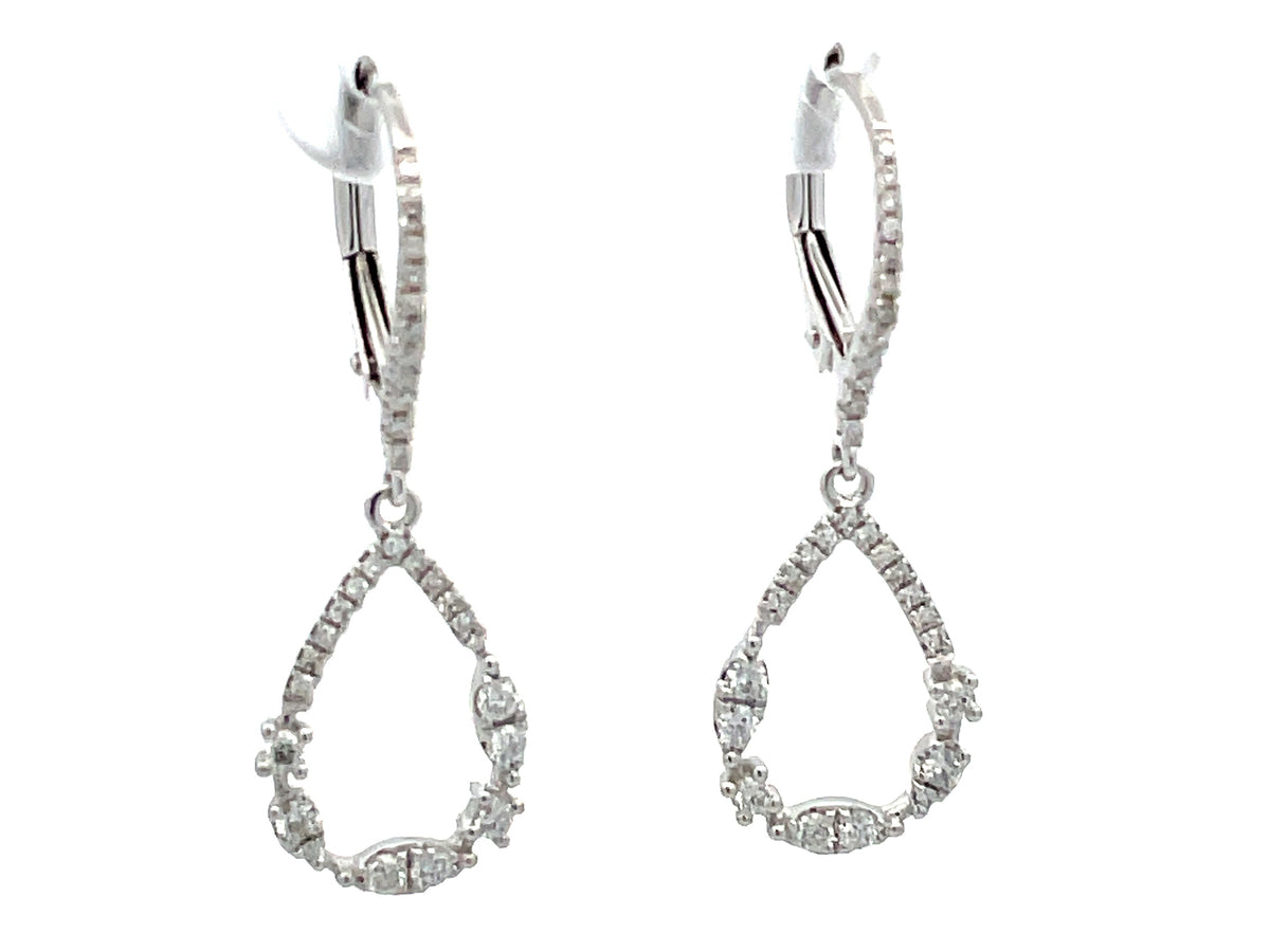 DIAMOND PEAR DANGLE EARRING