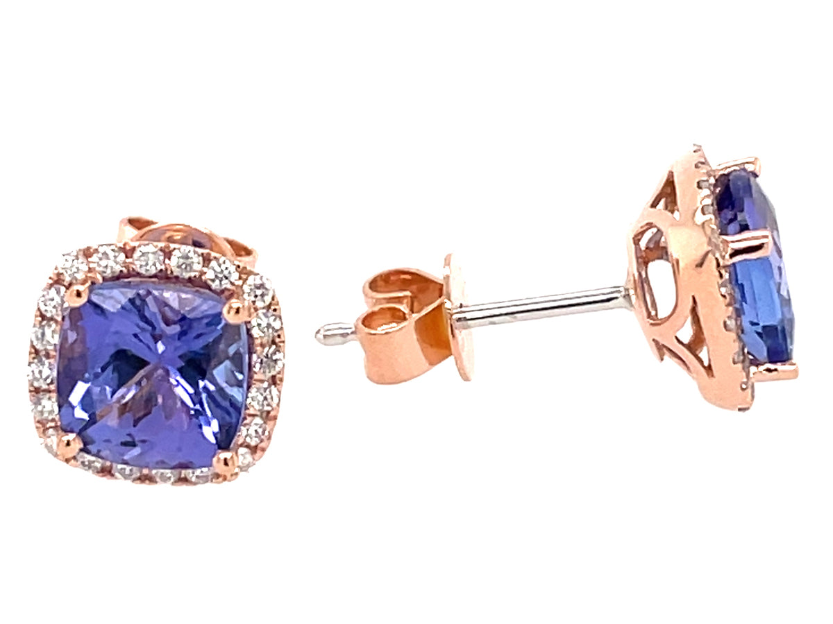 TANZANITE & DIAMOND EARRING