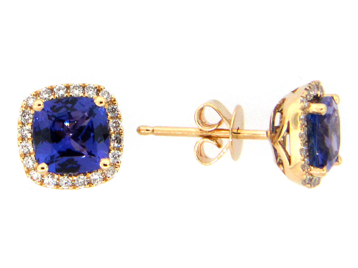 TANZANITE & DIAMOND EARRING