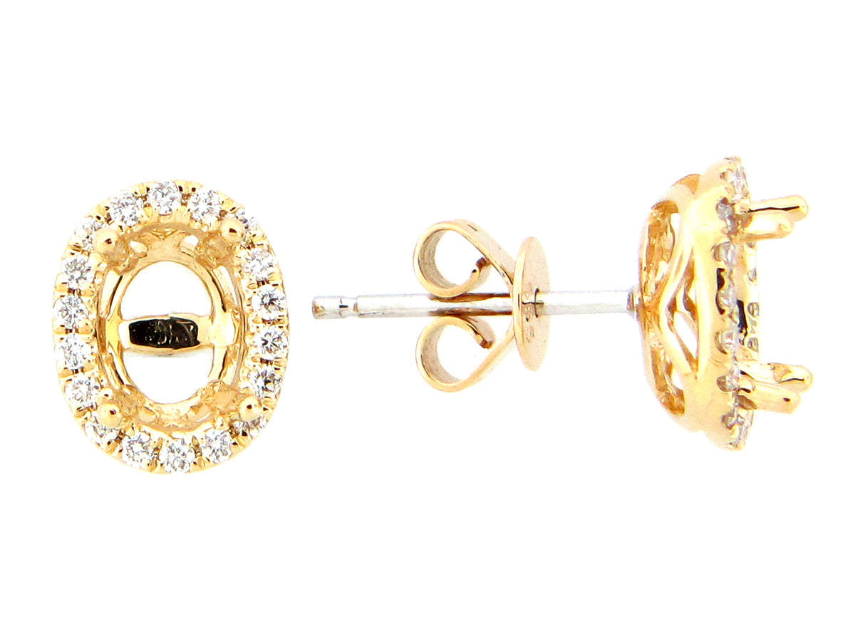 DIAMOND OVAL SEMI MOUNT EARRING