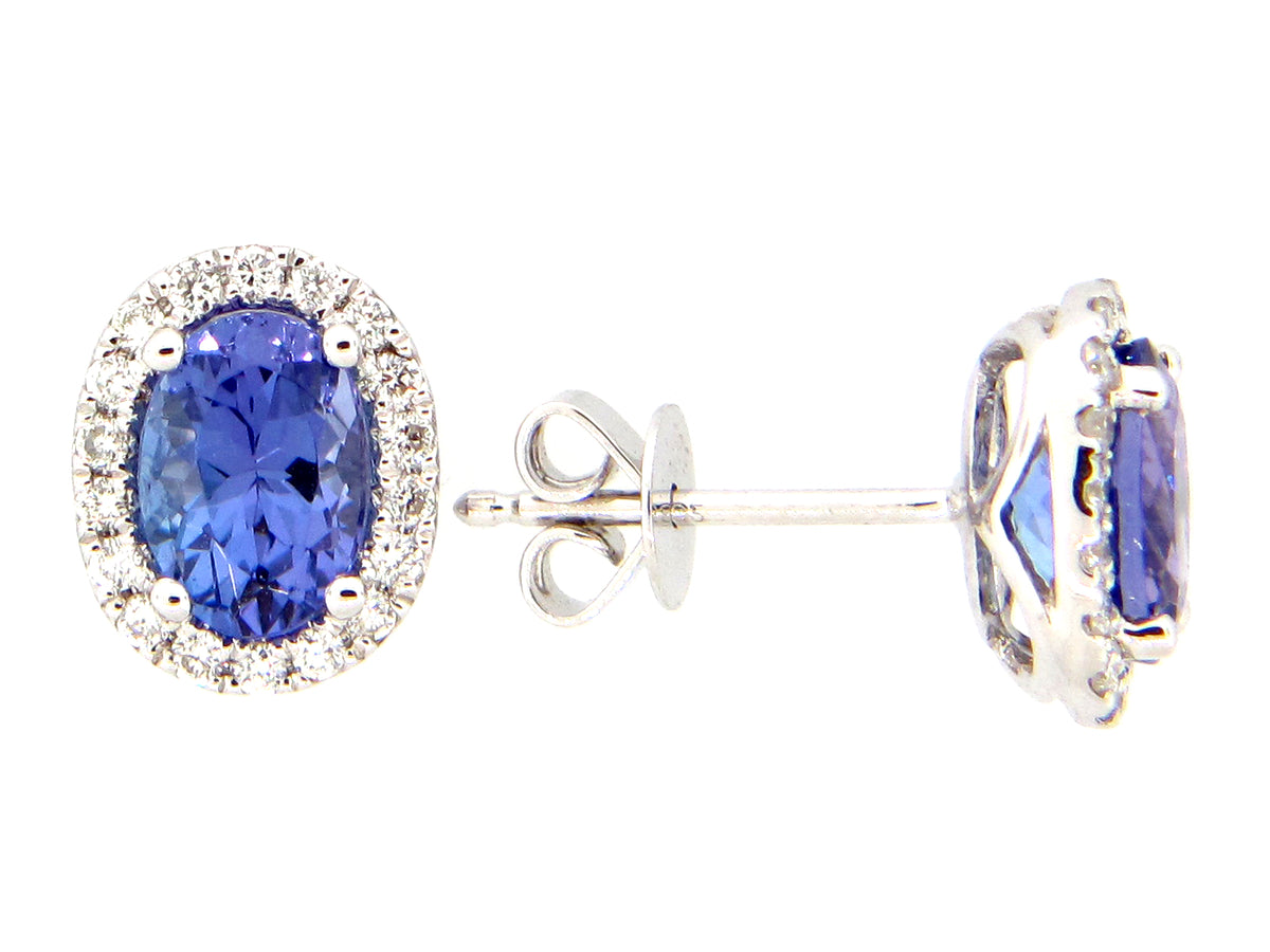 TANZANITE & DIAMOND EARRING