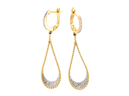 DIAMOND BEADED EARRING, 14KY (N)