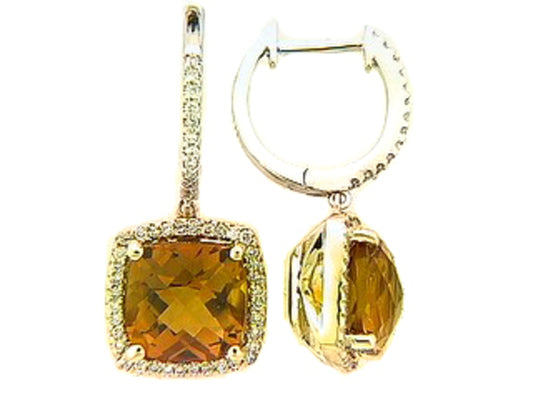 CITRINE & DIAMOND EARRING