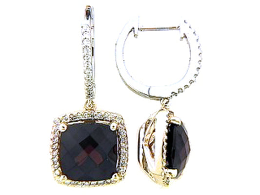 GARNET & DIAMOND EARRING