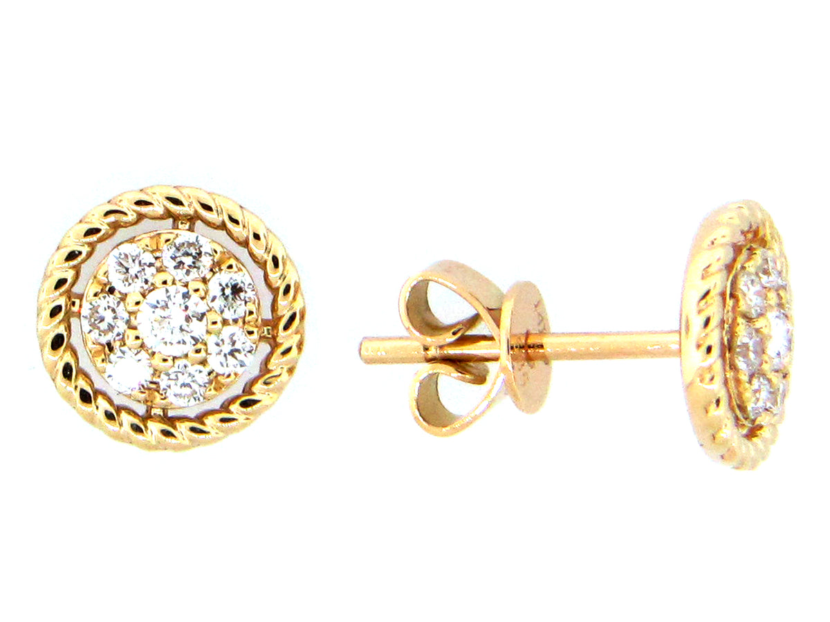 DIAMOND CLUSTER BRAIDED EDGE STUD EARRING