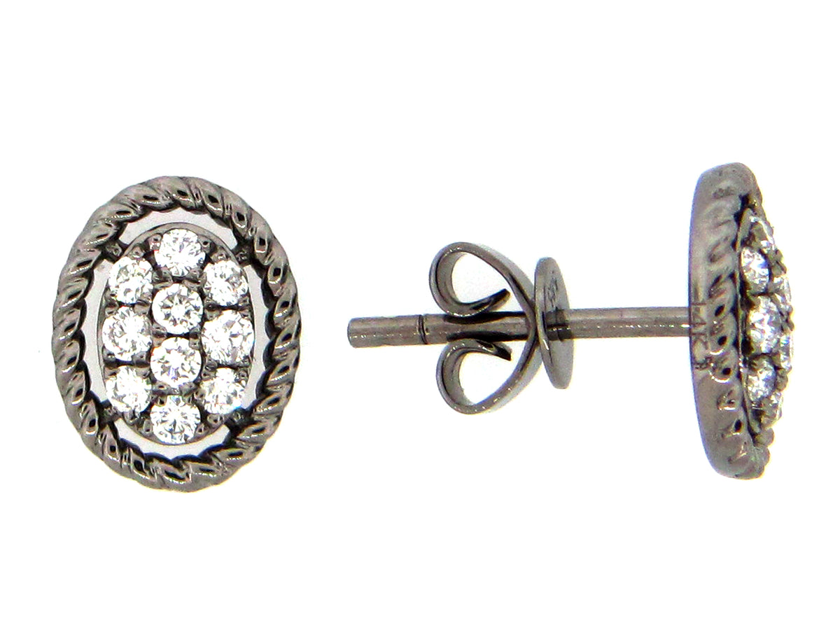 DIAMOND EARRING, 14K BLACK FINISH (N)