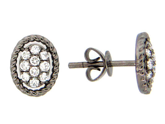 DIAMOND EARRING, 14K BLACK FINISH (N)