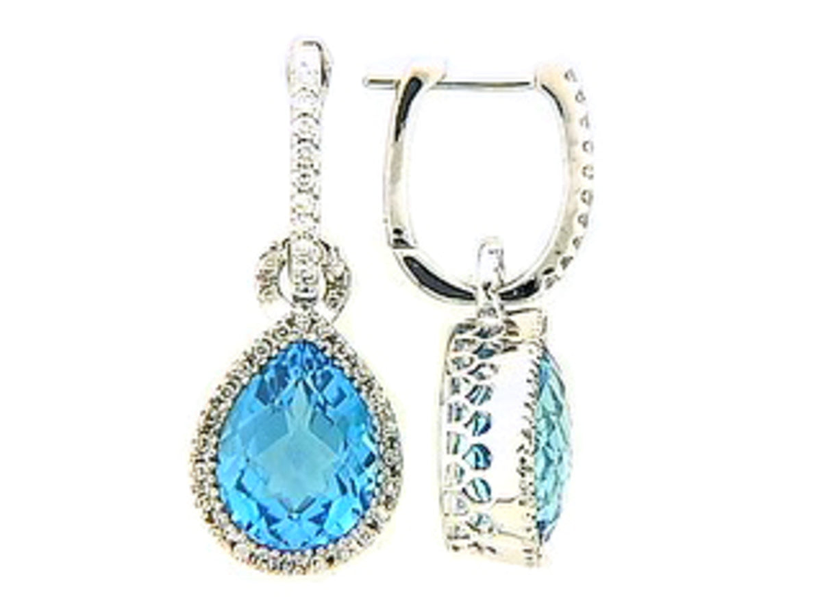 CHB BLUE TOPAZ & DIAMOND EARRING