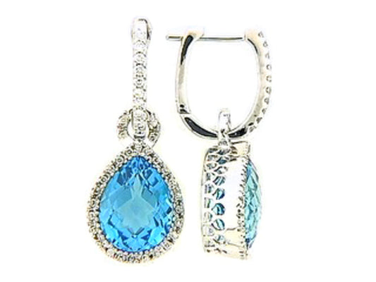 CHB BLUE TOPAZ & DIAMOND EARRING