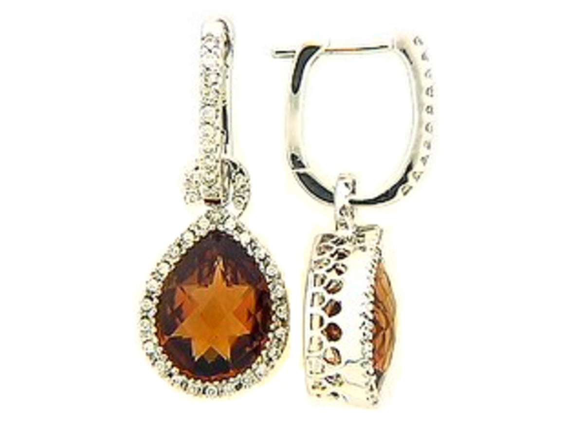 CHB CITRINE & DIAMOND EARRING