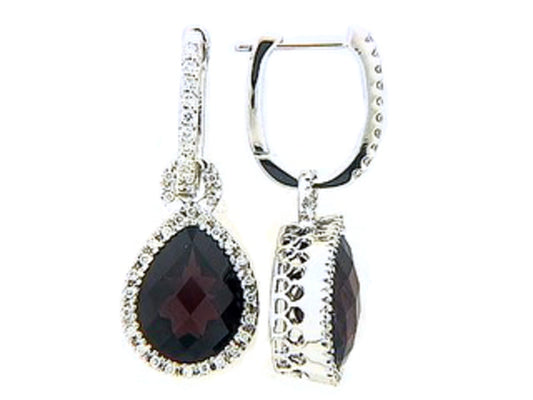 CHB GARNET & DIAMOND EARRING
