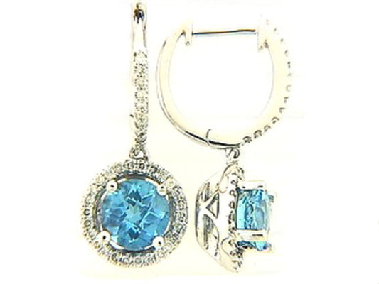 BLUE TOPAZ & DIAMOND EARRING