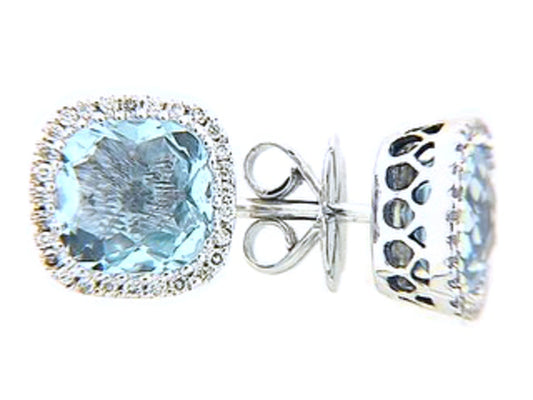 CHB AQUA & DIAMOND EARRING