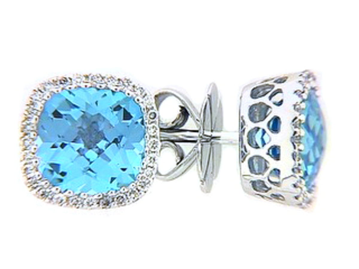 CHB SWISS BLUE TOPAZ & DIAMOND EARRING