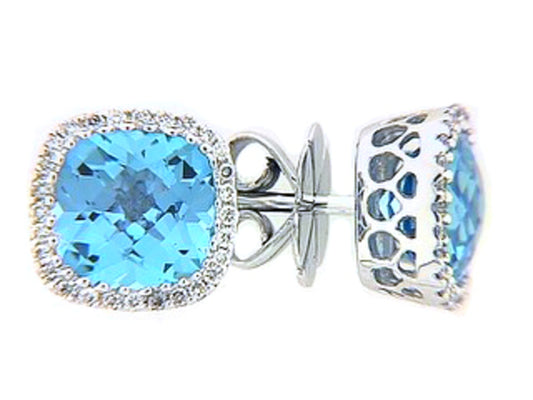 CHB SWISS BLUE TOPAZ & DIAMOND EARRING