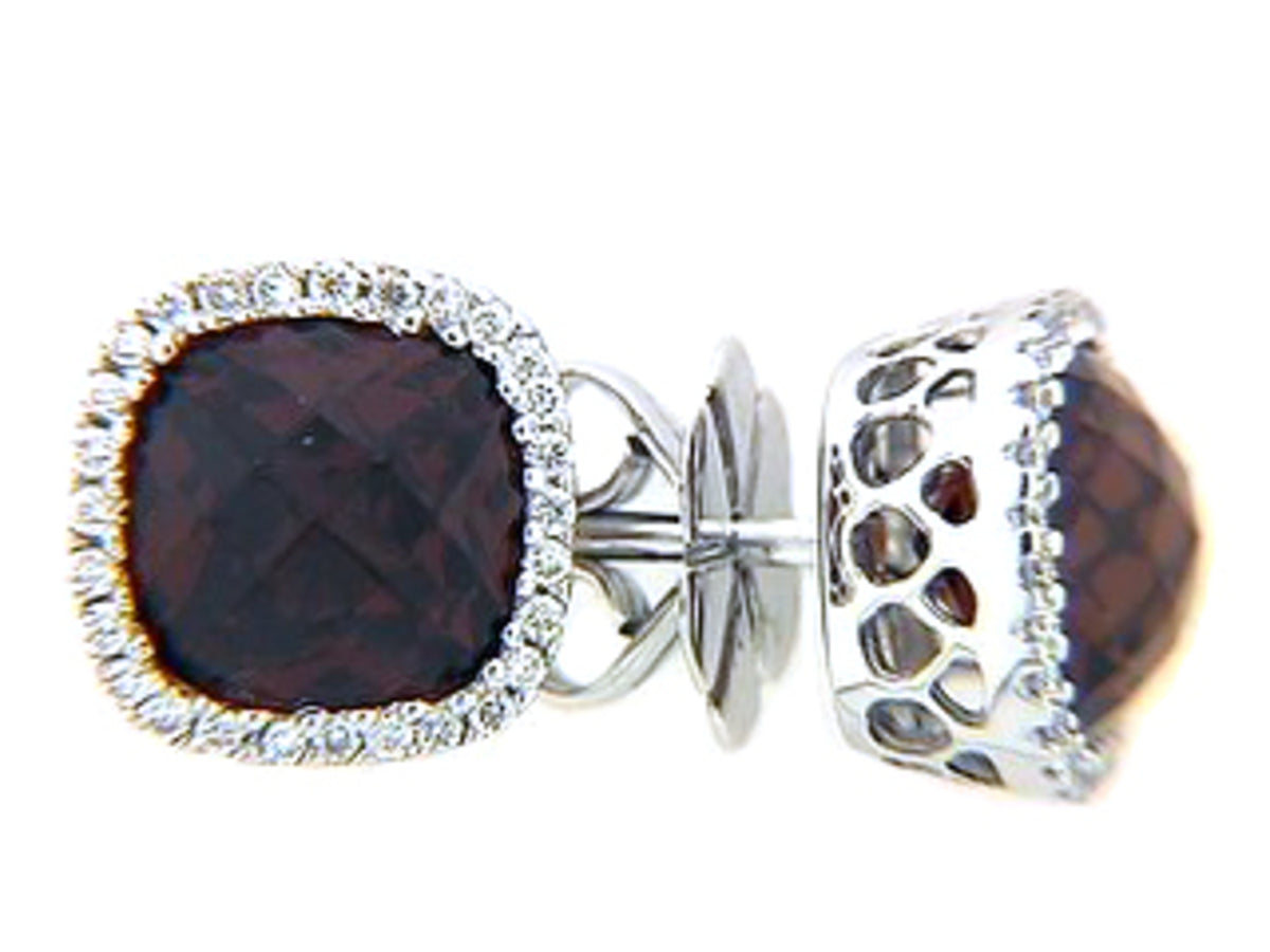 CHB GARNET & DIAMOND EARRING