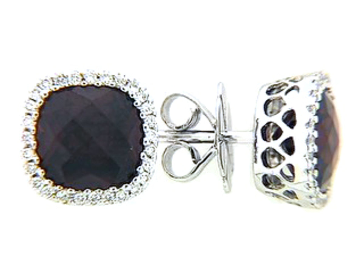 CHB GARNET & DIAMOND EARRING