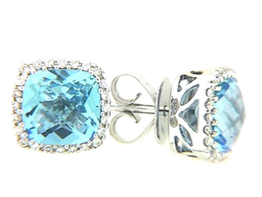 BLUE TOPAZ & DIAMOND EARRING